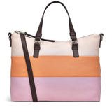 RADLEY London Lyme Terrace Stripe Women's Medium Leather Ziptop Satchel Bag, Clay Pink