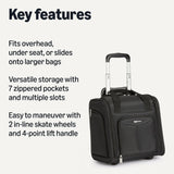 Amazon Basics Underseat Carry-On Luggage with Wheels and Handle, 14" Rolling Travel Bag, Fits Under the Seat, Black