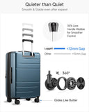 LUGGEX Checked Luggage Top Opening, FLT Expandable Polycarbonate Hard Shell Suitcase with Wheels (FX-Lite, Blue, 24 Inch, 63L-70L)