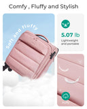 BAGSMART Underseat Carry on Luggage with Wheels, Soft Underseat Travel Luggage with PVC Wet/Dry Pockets, Lightweight Soft Personal Item Suitcase for Short Trip, Sakura Pink