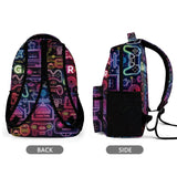 KOYI Neon Video Game Backpack for Boys, 16.5" Gaming School Backpack
