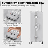 AnyZip Luggage Sets 2 Piece Aluminum Frame Carry On and Checked Suitcase PC ABS Hard Shell TSA Lock No Zipper(Silver, 20/28)