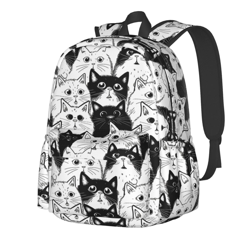 famliihw Black and white Cat Backpack Laptop Backpacks Multipurpose Daypack For Men Women Travel Hiking