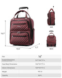 LUGGEX Underseat Carry On Luggage with Wheels, UDK Stylish Lightweight Under Seat Luggage, Soft Sided Personal Item Suitcase for Short Trip (UX-Core, Dark Scarlet, 16 Inch)