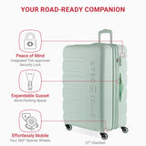 SwissGear 7366 Signature Hardside Expandable Luggage with Spinner Wheels, TSA Lock, Cup-Holder, Clearly Aqua, 3-Piece Set (19/23/27)