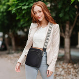 KALIDI RFID Phone Bag Small Crossbody Bag Women Shoulder Purse Vegan Leather Zipper Pockets Travel Shopping Daily (BLACK)