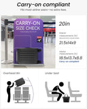 YOETEY Carry On Luggage 22x14x9 Airline Approved, Hardside Suitcase with Wheels, TSA Approved, Tote Bag, White Brown