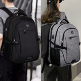 SHRRADOO Anti Theft Laptop Backpack Travel Backpacks with Combination Lock for Women Men High School College Backpack Computer Bag Fits 17 Inch Laptop,Grey