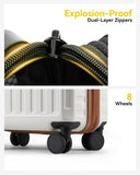 LUGGEX Carry On Luggage Sets 3 Piece, PC Expandable Hardshell Luggage with Spinner Wheels, Brown Black