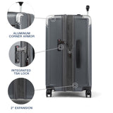 Travelpro Platinum Elite Hardside Expandable Checked Luggage, 8 Wheel Spinner, TSA Lock, Hard Shell Polycarbonate Suitcase, Vintage Grey, Checked Medium 25-Inch