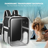 Mrichltm Clear Cat Backpack Carrier Dog and Cats Backpack Bubble, Space Capsule Cat Bag Carrier, Breathable and Suitable Panorama Pet Backpacks for Biking/Traveling/Camping/Walking (Black)