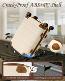 TAKUMI Luggage Sets 5 Piece Lightweight Carry On luggage with Duffel Bag ABS+PC Hardshell Suitcases with YKK zippers Double Spinner Wheels Travel Luggage with TSA Lock(WHITE BROWN, 5 PIECE SET)