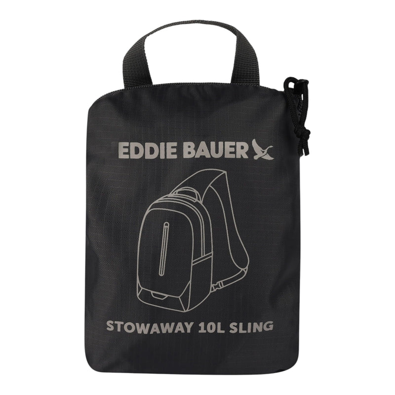 Eddie Bauer Stowaway Packable Sling Bag | Foldable | Travel | Outdoor | Lightweight | Compact | Everyday Carry | Ripstop Nylon | 10L - Dark Smoke