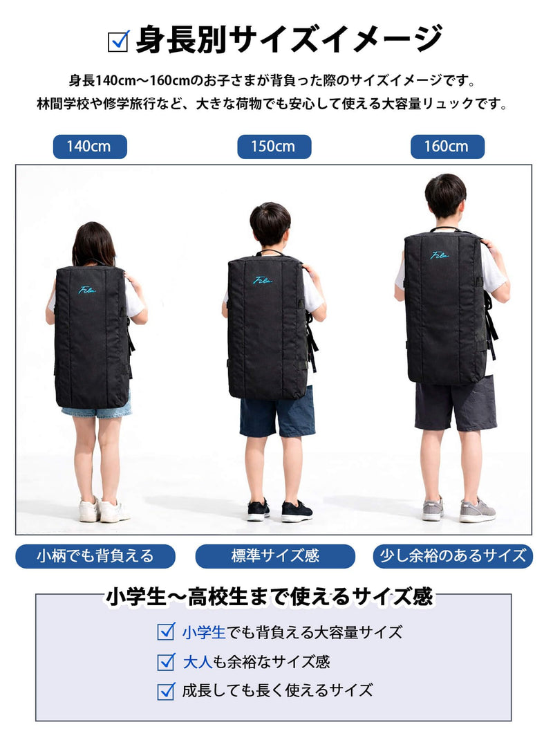 FILA(フィラ) Men's Boston Bag, Black Turquoise