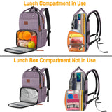MATEIN Laptop Backpack with Lunch Box, Insulated Women Backpacks with Cooler Compartment, Fits 15.6 inch Laptop Water Resistent Tote Food Bag for College Beach Camping Picnics Hiking