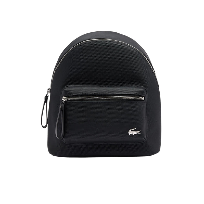 Lacoste Women's Daily Lifestyle Coated Canvas Backpack, Black, One Size