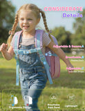 VASCHY Kids Backpack for Girls, Lightweight Quilted Color-blocked Bookbag Preschool Backpack for Kindergarten Children Light Purple Pink