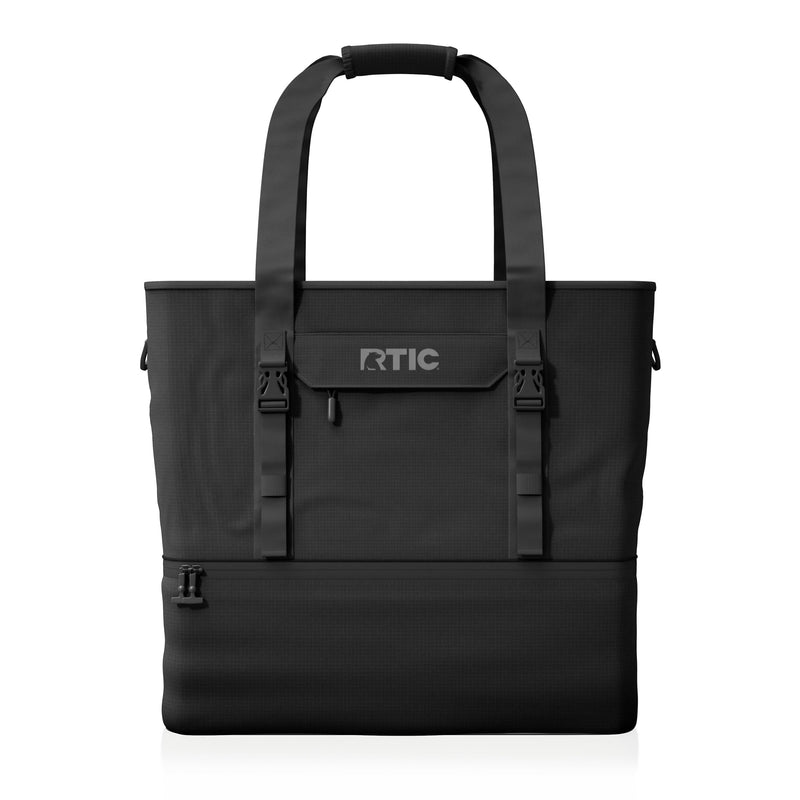 RTIC 2-in-1 Chillout Bag Soft Insulated Cooler Tote, Portable, for Lunch, Beach, Travel, Drink, Beverage, Car, Camping, Picnic, 24-Can Capacity, Black
