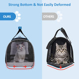 BurgeonNest Cat Carrier for Large Cats 20 lbs,Medium Pet Under 25 lbs,2 Puppy and Small Dogs with Unique Side Bag,Top Load Pet Carrier Soft-Sided Escape Proof with 4 Ventilated Windows