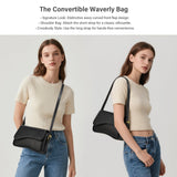 Shoulder Bag for Women Y2K Trendy Purse Vegan Leather Hobo Handbags Clutch Saddle Bag with 2 Removable Strap (black)