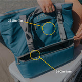 RTIC 2-in-1 Chillout Bag Soft Insulated Cooler Tote, Portable, for Lunch, Beach, Travel, Drink, Beverage, Car, Camping, Picnic, 24-Can Capacity, Grey