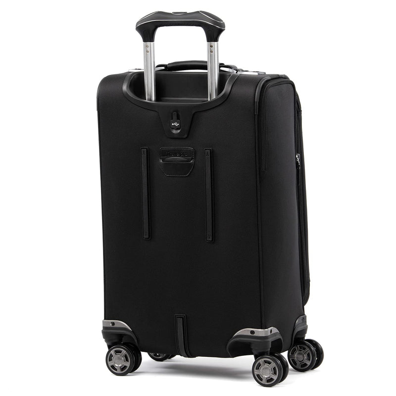 Travelpro Platinum Elite Softside Expandable Carry on Luggage, 8 Wheel Spinner Suitcase, USB Port, Suiter, Men and Women, Shadow Black, Carry On 21-Inch