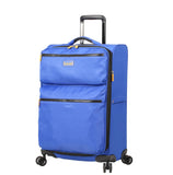 LUCAS Designer Luggage Collection - Expandable 24 Inch Softside Bag - Durable Mid-sized Ultra Lightweight Checked Suitcase with 8-Rolling Spinner Wheels (Royal Blue)