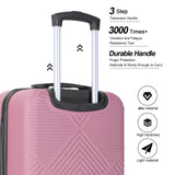 Tripcomp Luggage 4 Piece Set, Hardshell ABS Suitcase Set with Double Spinner Wheels, Lightweight Durable Large Luggage set, Carry On and Checked Travel Luggage, Pink