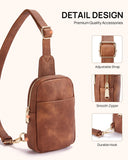 Telena Crossbody Bags for Women Leather Cross Body Sling Bag for Woman Travel Mocha Brown