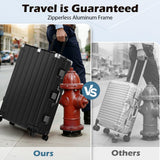 Krute Luggage Sets 2 Pieces Aluminum Frame Suitcase With Spinner Wheels 20 28 Inch Hardside No Zipper PC Luggages with USB Charger