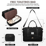 LOVEVOOK Travel Duffle Bag, Weekender Bags for Women with Shoe Compartment, Carry on Overnight Bag with Toiletry Bag, Gym Duffel Bag with Wet Pocket, Hospital Bags for Labor and Delivery, Black