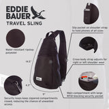 Eddie Bauer Travel Sling Bag | RFID-Blocking | Security | Lightweight | Crossbody | Vacation | Everyday Carry | Backpack