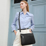 KALIDI Crossbody Bag Vegan Leather Casual Zipper Work Bag Weekender Hobo for Women shoulder Travel Dating Black
