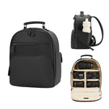 Divvia Small Camera Backpack Classic PU Leather for DSLR, Professional Camera Bag for Photographers with 11 Inch Pad/Tablet Compartment Small 10L Black