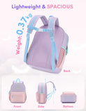 VASCHY Kids Backpack for Girls, Lightweight Quilted Color-blocked Bookbag Preschool Backpack for Kindergarten Children Light Purple Pink