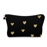 Aiphamy Cute Travel Makeup Bag Cosmetic Bag Small Pouch Gift for Women (Brushed Gold Heart)