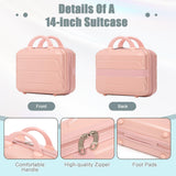 Clyrava 20 Inch Carry on Hardshell Luggage Sets of 2 Piece with Spinner Wheels and 14" Cosmetic Case, Pink Small Suitcases with Combination Lock, Checked Luggage for Travel Men/Women/Girls