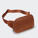 Pander Large 2L Fanny pack Everywhere Fleece Belt Bag for Women and Men with Adjustable strap Belt. (Saddle Brown)