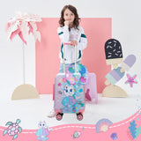 Homskiii Cute Cat Kid’s Luggage Set 2 Piece Suitcase Set 16" Hardside Luggage with Spinner Wheels Girls Carry on Toddler Travel Rolling Luggage Airline Approved