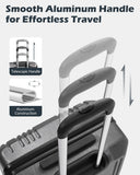 Coolife Luggage 3 Piece Set PC+ABS Hardshell Suitcases with TSA Lock, Spinner Lightweight (white, 3 piece set)