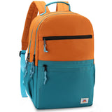 VASCHY School Backpack, Lightweight Classic Cute Aesthetic Bookbag Daypack for Teen Boys Girls Traveling/Gym/Middle School Orange Green