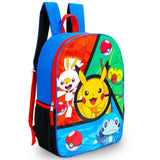 Pokemon Backpack for Boys - Bundle with 16" Backpack Featuring Pikachu, Scorbunny, Grookey, Sobble Plus Water Bottle, Stickers, More | Pokemon School Bag for Kids Set