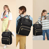 FOCDOD Women Laptop Backpack Work Bag - Fits 15.6 inch with Laptop Compartment Waterproof Professional Fashion Travel Purse for College Nurse Business Computer Backpack