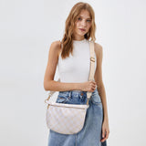 KALIDI Checkered Crossbody Bags for Women Travel Flat Fanny Packs for Woman Men Nylon Cross Body Purse Fashion Belt Bum Bag