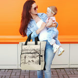 Jihqo Diaper Bag Backpack West Desert with Cowboys Travel Diaper Bags for Women, 10L Functional Baby Changing Bag with Insulted Pockets, Stroller Straps