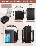 LOVEVOOK Large Travel Backpack for Women & Men, 40L Carry on Backpack for Airplanes, TSA Personal Item Travel Bag fits 17" Laptop, Waterproof Travel Essentials Airline Approved with 3 Packing Cubes