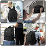 Liokesa Backpack for Men Women, School Backpacks for Teen Boys Girls, Water Resistant Laptop Backpack with USB Charger, 15.6 Inch Black College Bookbag