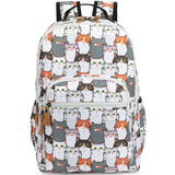Leaper Cute Cat Printing Laptop Backpack Water-resistant College Backpack Bookbags Travel Bag Casual Bag Satchel Gary
