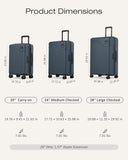 Coolife Luggage 3 Piece Set Durable Upgrade PC Expandable Hardside Lightweight Travel Suitcases with Dual Spinner Wheels & TSA Lock, 20/24/28 (20" Expandable) (Navy, 3-Piece Set (20/24/28))