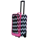 Rockland Fashion Softside Upright Luggage Set, Expandable, Pink Chevron, 2-Piece (14/19)